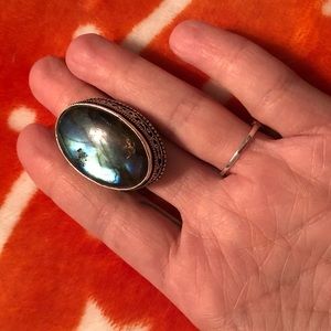 Chunky Boho Labradorite Ring